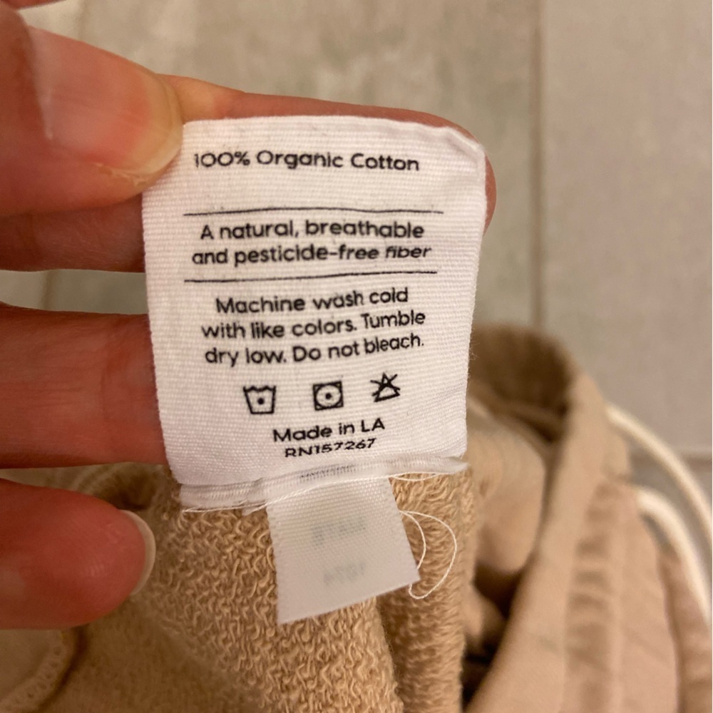 MATE The Label Organic Cotton Terry Jogger Beige Size XS - Picture 4 of 7